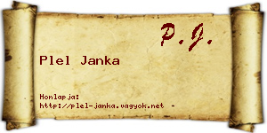 Plel Janka névjegykártya